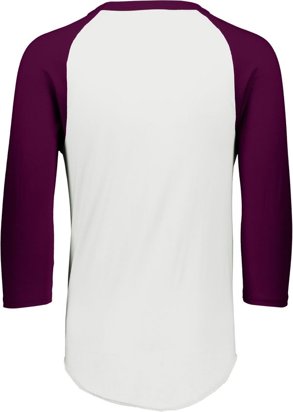 An image of a Custom Augusta Baseball Sleeve Tee 2 in White/Maroon!