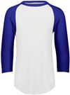 An image of a Custom Augusta Baseball Sleeve Tee 2 in White/Purple!