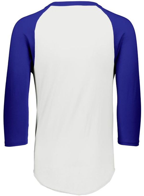 An image of a Custom Augusta Baseball Sleeve Tee 2 in White/Purple!