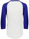 An image of a Custom Augusta Baseball Sleeve Tee 2 in White/Purple!