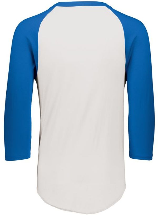 An image of a Custom Augusta Baseball Sleeve Tee 2 in White/Royal!