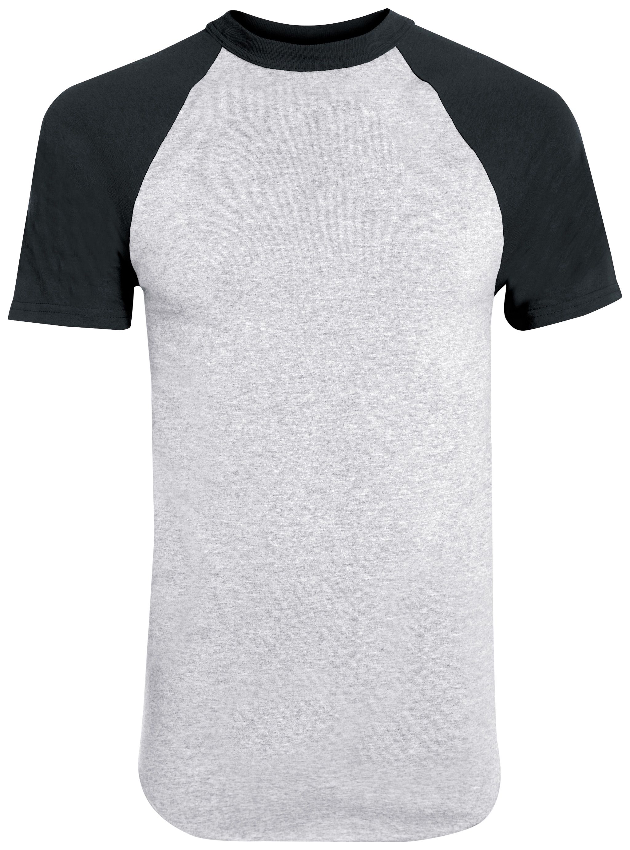 Augusta Baseball Short Sleeve Tee in Athletic Heather/Black