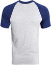 An image of a Custom Augusta Baseball Short Sleeve Tee in Athletic Heather/Navy!