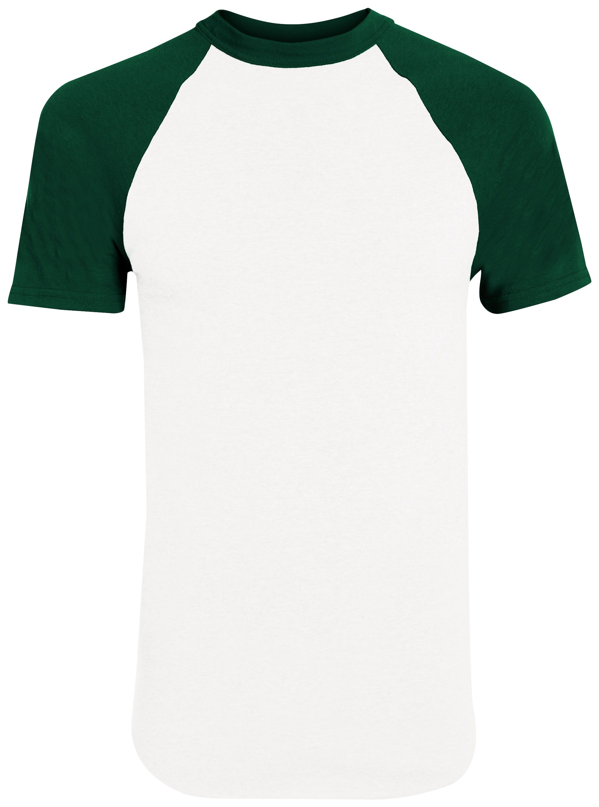 Augusta Baseball Short Sleeve Tee in White/Dark Green