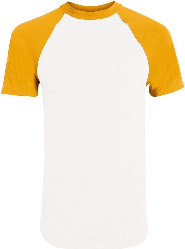 An image of a Custom Augusta Baseball Short Sleeve Tee in White/Gold!