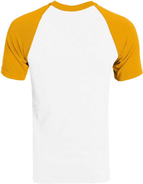 An image of a Custom Augusta Baseball Short Sleeve Tee in White/Gold!