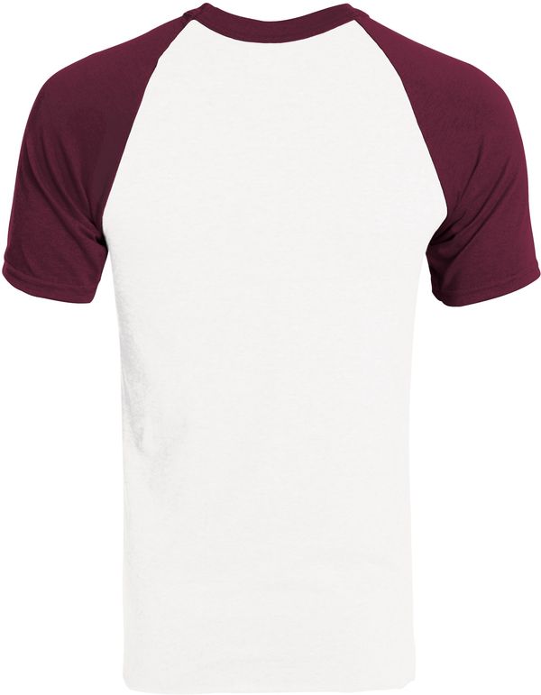 An image of a Custom Augusta Baseball Short Sleeve Tee in White/Maroon!