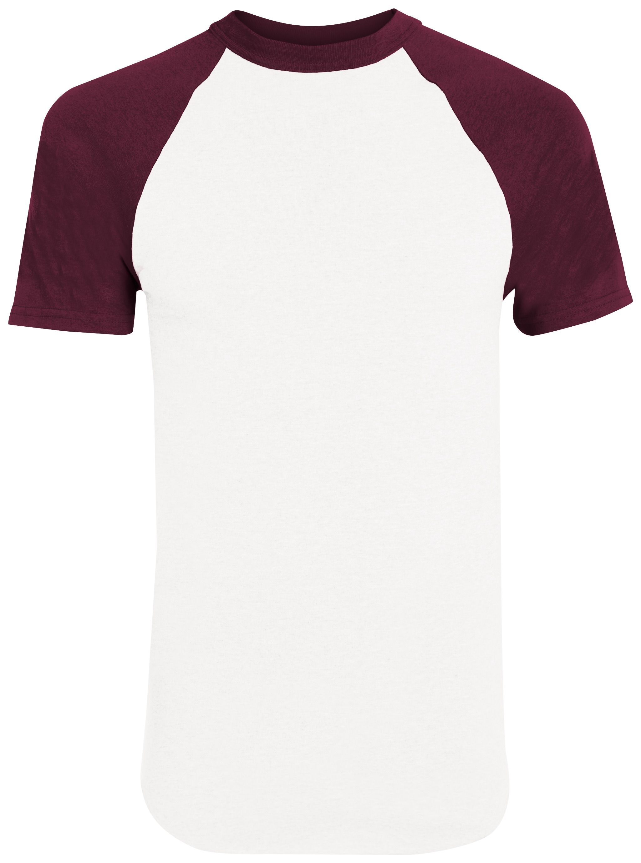 Augusta Baseball Short Sleeve Tee in White/Maroon