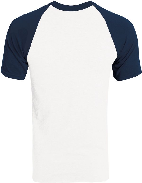 An image of a Custom Augusta Baseball Short Sleeve Tee in White/Navy!