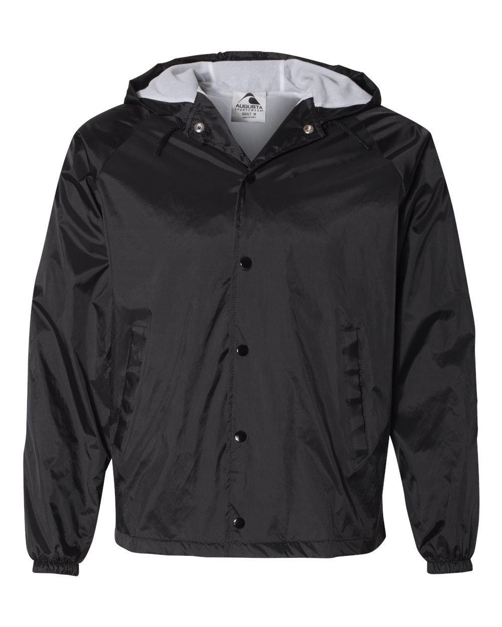 Augusta Sportswear Hooded Coach Jacket in Black