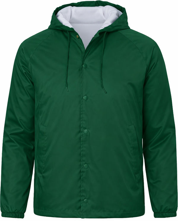 An image of a Custom Augusta Sportswear Hooded Coach Jacket in Dark Green!
