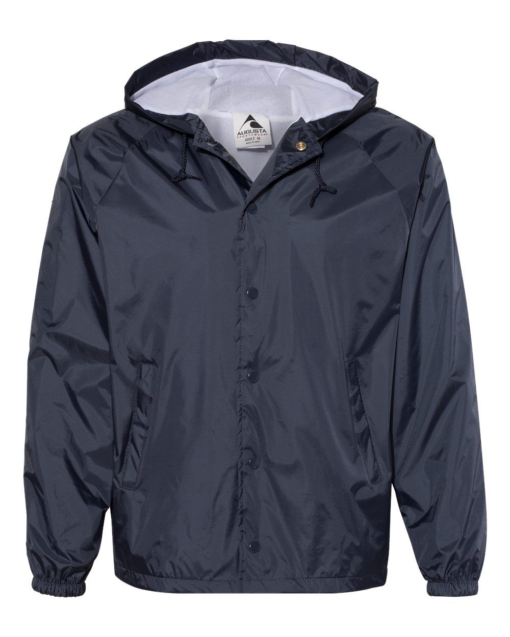Augusta Sportswear Hooded Coach Jacket in Navy