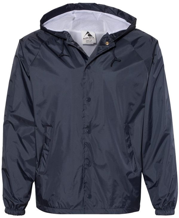 An image of a Custom Augusta Sportswear Hooded Coach Jacket in Navy!