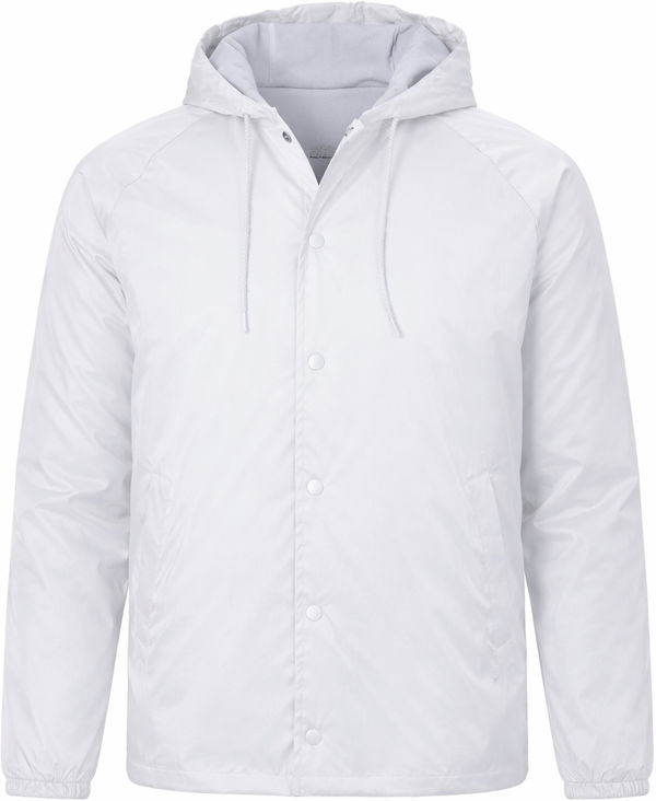 An image of a Custom Augusta Sportswear Hooded Coach Jacket in White!