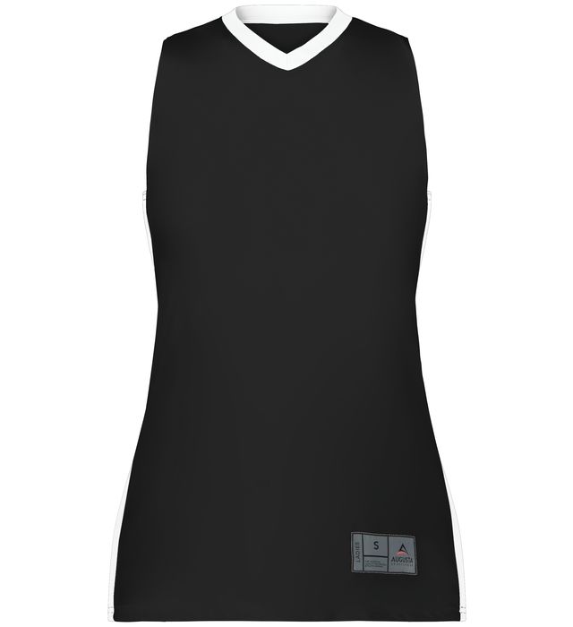 Augusta Sportswear Ladies Match Up Basketball Jersey in Black/white