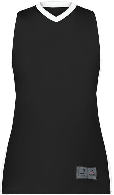 Am image of a Custom Augusta Sportswear Ladies Match Up Basketball Jersey in Black/white!