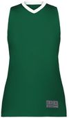 Am image of a Custom Augusta Sportswear Ladies Match Up Basketball Jersey in Dark Green/White!