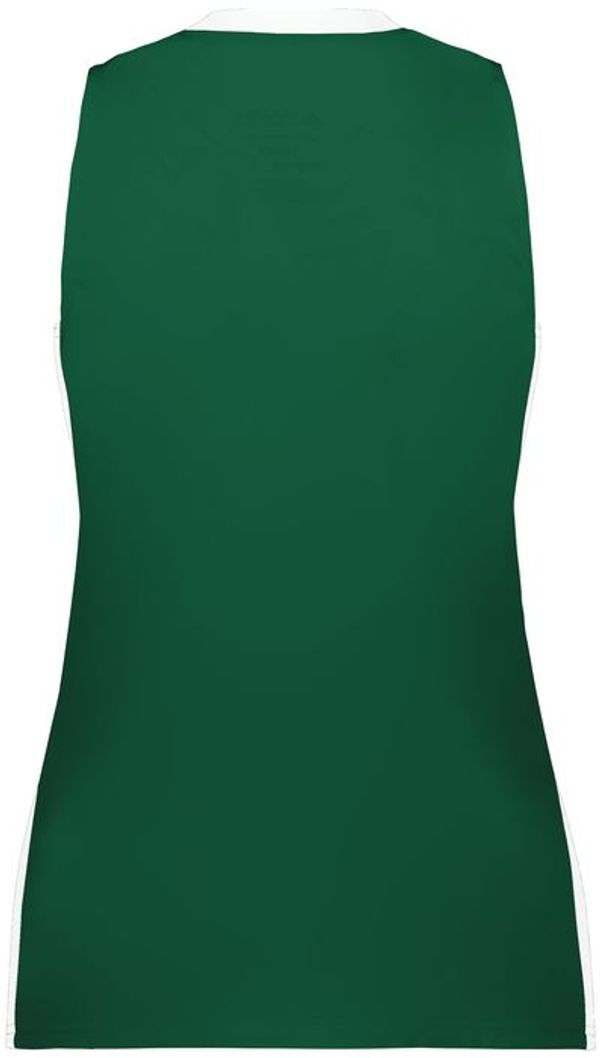 Am image of a Custom Augusta Sportswear Ladies Match Up Basketball Jersey in Dark Green/White!