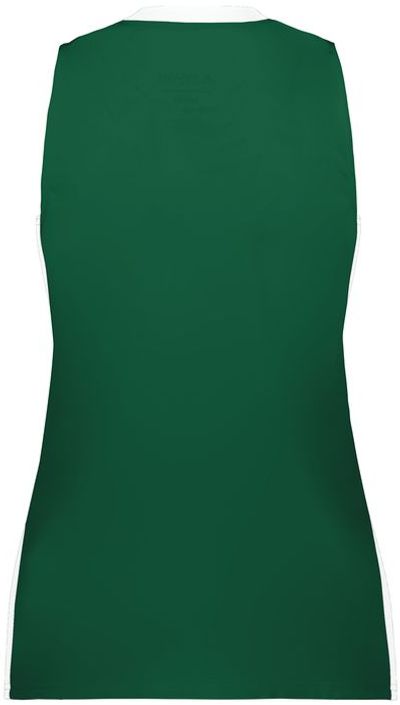 Am image of a Custom Augusta Sportswear Ladies Match Up Basketball Jersey in Dark Green/White!