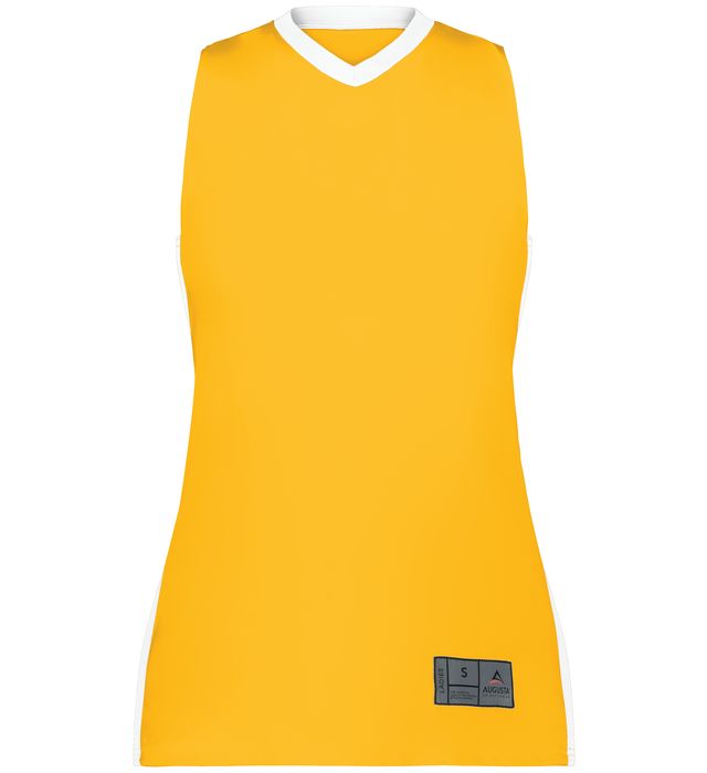 Augusta Sportswear Ladies Match Up Basketball Jersey in Gold/White