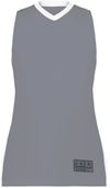 Am image of a Custom Augusta Sportswear Ladies Match Up Basketball Jersey in Graphite/White!