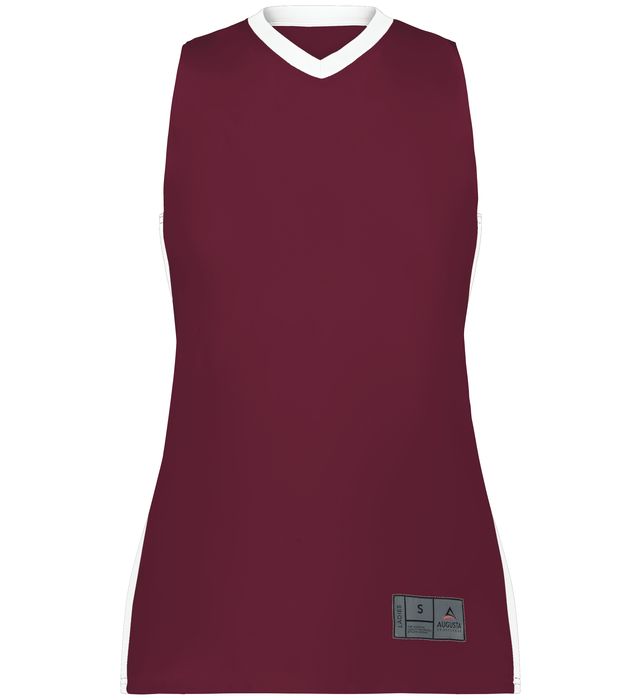 Augusta Sportswear Ladies Match Up Basketball Jersey in Maroon/White