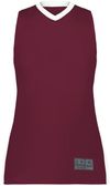 Am image of a Custom Augusta Sportswear Ladies Match Up Basketball Jersey in Maroon/White!