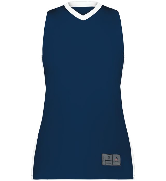 Augusta Sportswear Ladies Match Up Basketball Jersey in Navy/White