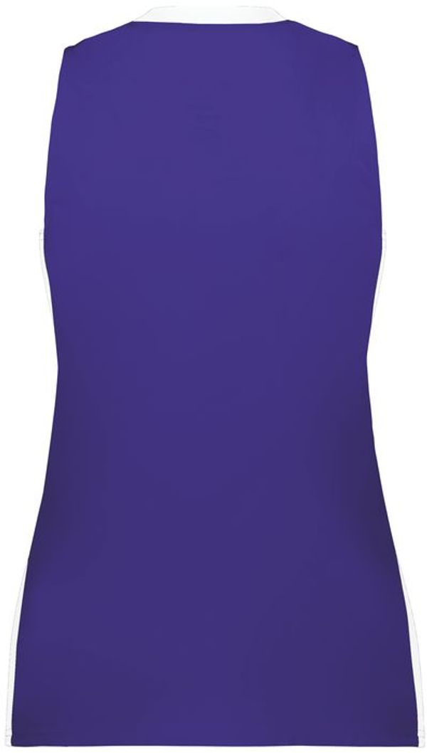 An image of a Custom Augusta Sportswear Ladies Match Up Basketball Jersey in Purple/White!