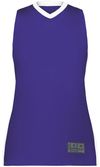 An image of a Custom Augusta Sportswear Ladies Match Up Basketball Jersey in Purple/White!