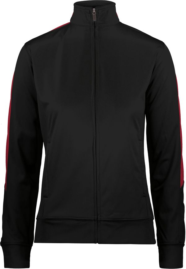 Am image of a Custom Augusta Sportswear Ladies Medalist Jacket in Black/Red!