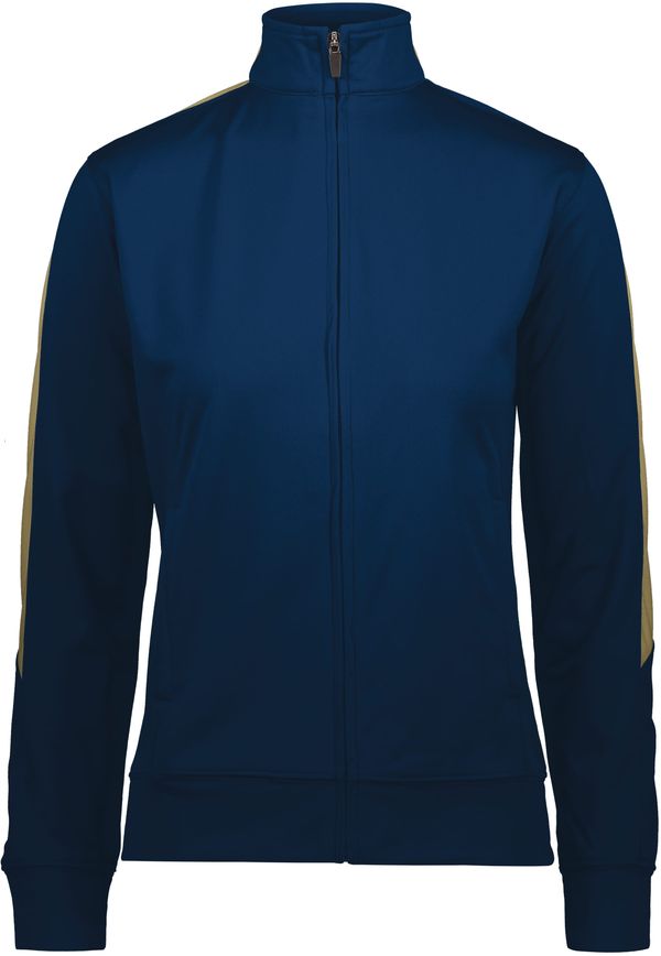 Am image of a Custom Augusta Sportswear Ladies Medalist Jacket in Navy/Vegas Gold!