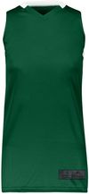 Am image of a Custom Augusta Sportswear Ladies Step Back Basketball Jersey in Dark Green/White!