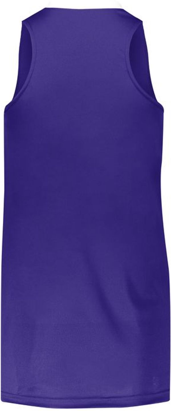 An image of a Custom Augusta Sportswear Ladies Step Back Basketball Jersey in Purple/White!