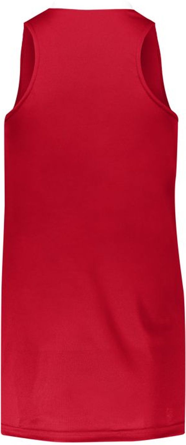 Am image of a Custom Augusta Sportswear Ladies Step Back Basketball Jersey in Red/White!