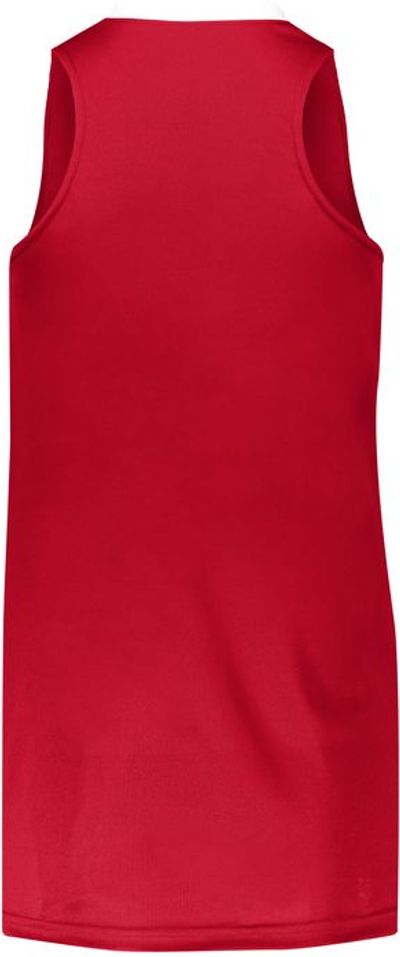 Am image of a Custom Augusta Sportswear Ladies Step Back Basketball Jersey in Red/White!