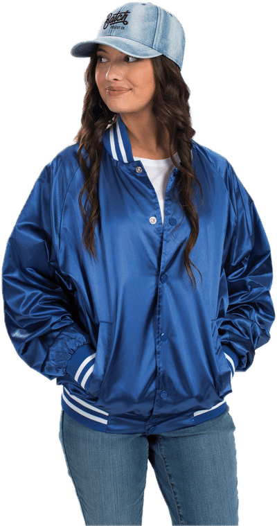 Custom Augusta Sportswear Satin Baseball Jacket Coastal Reign