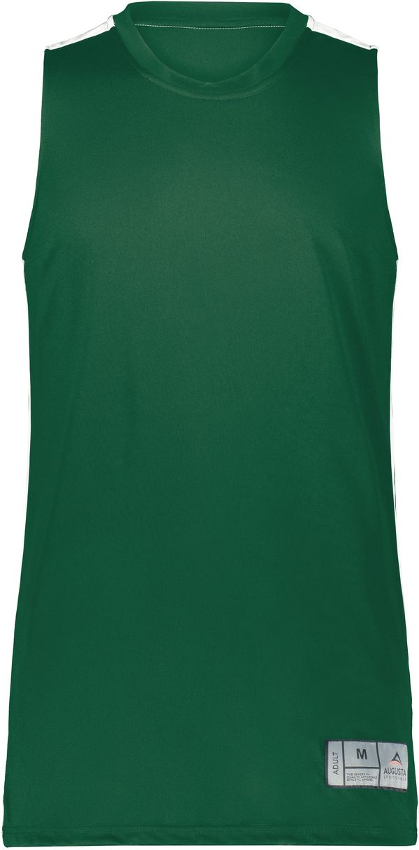 An image of a Custom Augusta Swish Reversible Basketball Jersey in Dark Green/White!