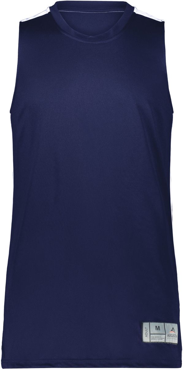 An image of a Custom Augusta Swish Reversible Basketball Jersey in Navy/White!