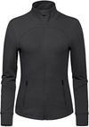 Am image of a Custom Aventurer Ladies French Terry Performance Full Zip Sweatshirt in Black!