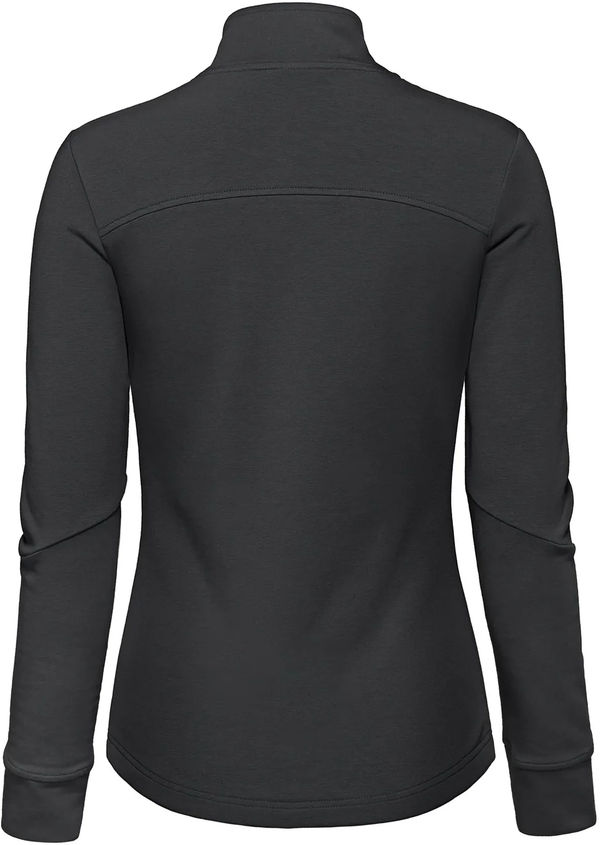 Am image of a Custom Aventurer Ladies French Terry Performance Full Zip Sweatshirt in Black!