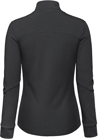 Am image of a Custom Aventurer Ladies French Terry Performance Full Zip Sweatshirt in Black!