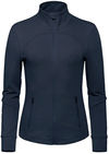 Am image of a Custom Aventurer Ladies French Terry Performance Full Zip Sweatshirt in Navy!