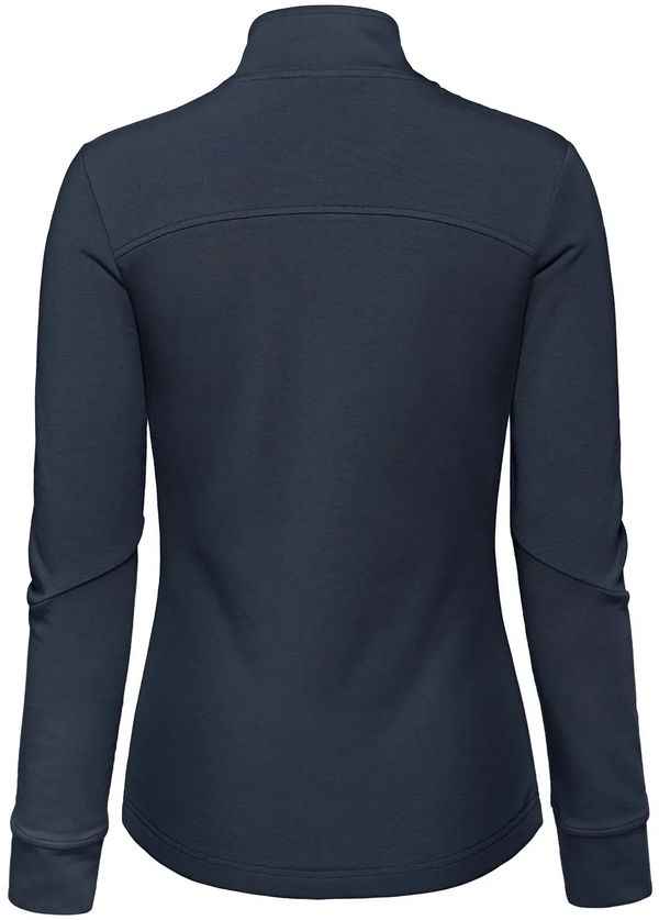 Am image of a Custom Aventurer Ladies French Terry Performance Full Zip Sweatshirt in Navy!