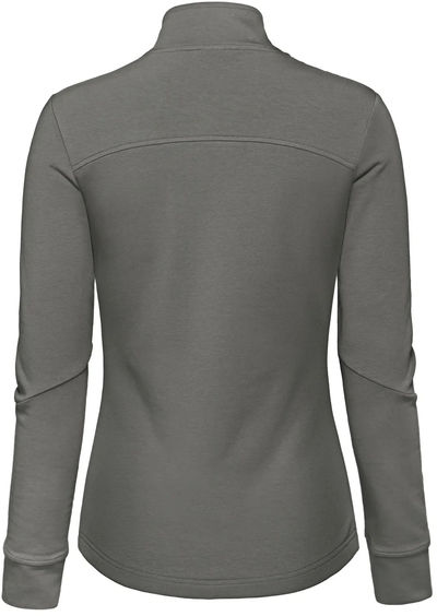 Am image of a Custom Aventurer Ladies French Terry Performance Full Zip Sweatshirt in Sage Green!