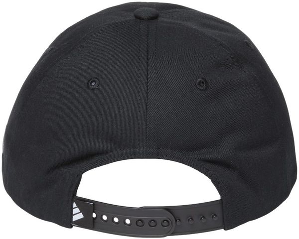 Am image of a Custom Adidas Sustainable Organic Relaxed Cap in black!