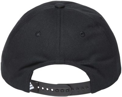 Am image of a Custom Adidas Sustainable Organic Relaxed Cap in black!