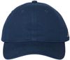Am image of a Custom Adidas Sustainable Organic Relaxed Cap in Collegiate Navy!