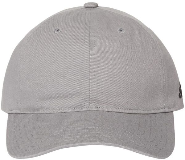 Am image of a Custom Adidas Sustainable Organic Relaxed Cap in Grey Three!