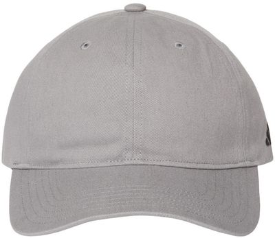 Am image of a Custom Adidas Sustainable Organic Relaxed Cap in Grey Three!